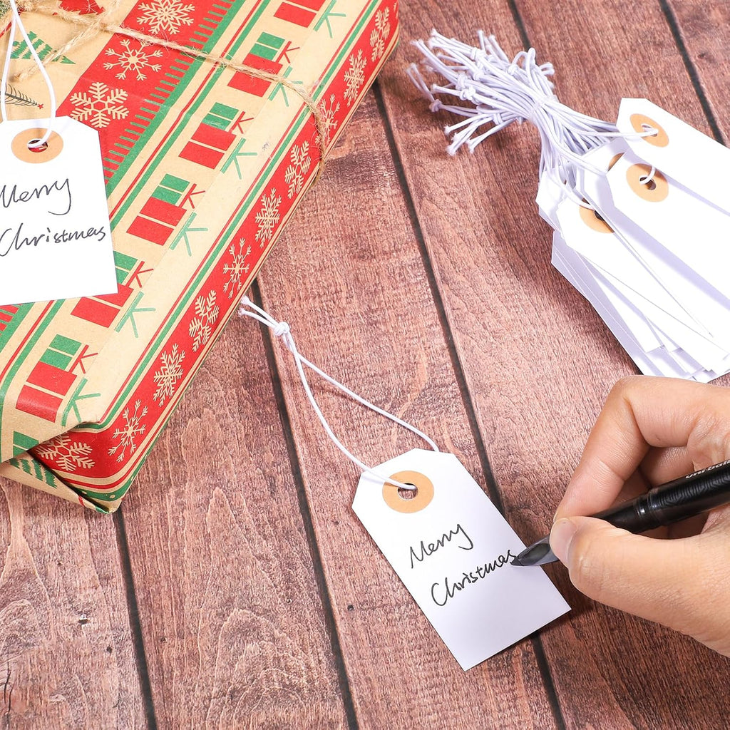 100 Pack Gift Tags with String 2.75'' x1.37'' White Price Tags