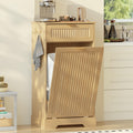 Single 13 Gallon Tilt Out Trash Can Cabinet,Garbage Cabinet with Drawer