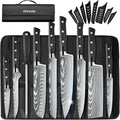 Chef Knife Set with Roll Bag, Professional Knife Set with Sharpener