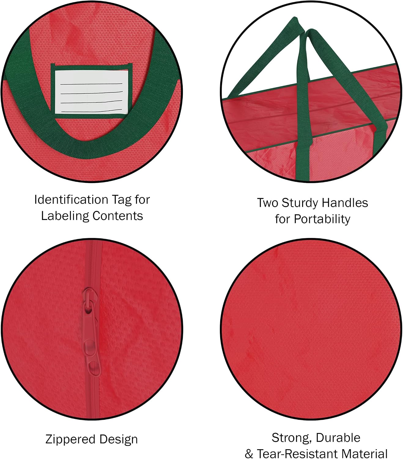 Christmas Tree Storage Bag Set - Set of 2 Bags for 7.5-Foot Artificial Trees - Protects Holiday Decorations and