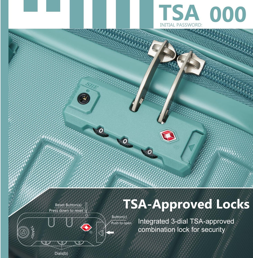 Luggage Sets 6 Piece, Expandable Hardside ABS Suitcase Sets with Spinner Wheels TSA Approved Lock, Large Suitcases