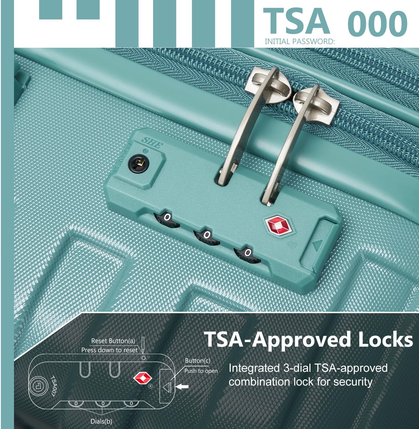 Luggage Sets 6 Piece, Expandable Hardside ABS Suitcase Sets with Spinner Wheels TSA Approved Lock, Large Suitcases