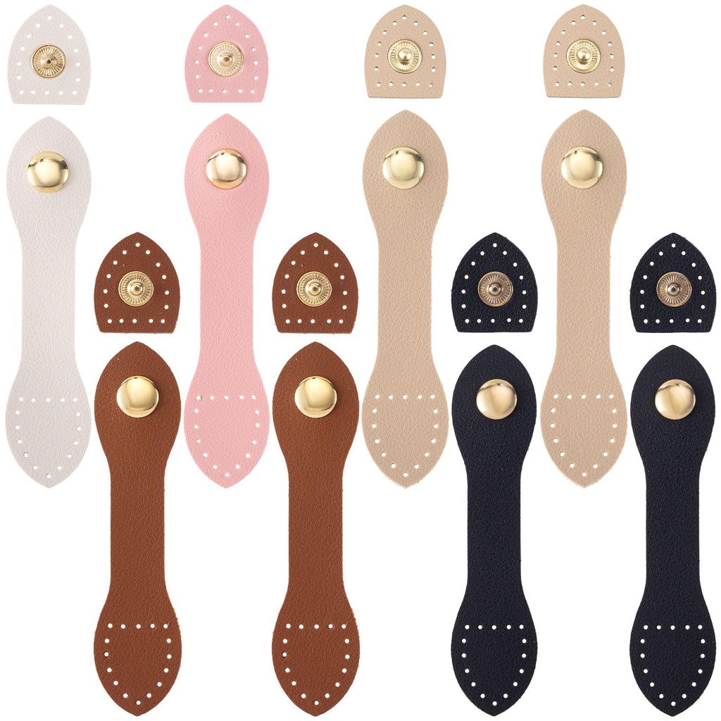 8 Sets Leather Snap Buckles Snap Button Closure, 5 Colors