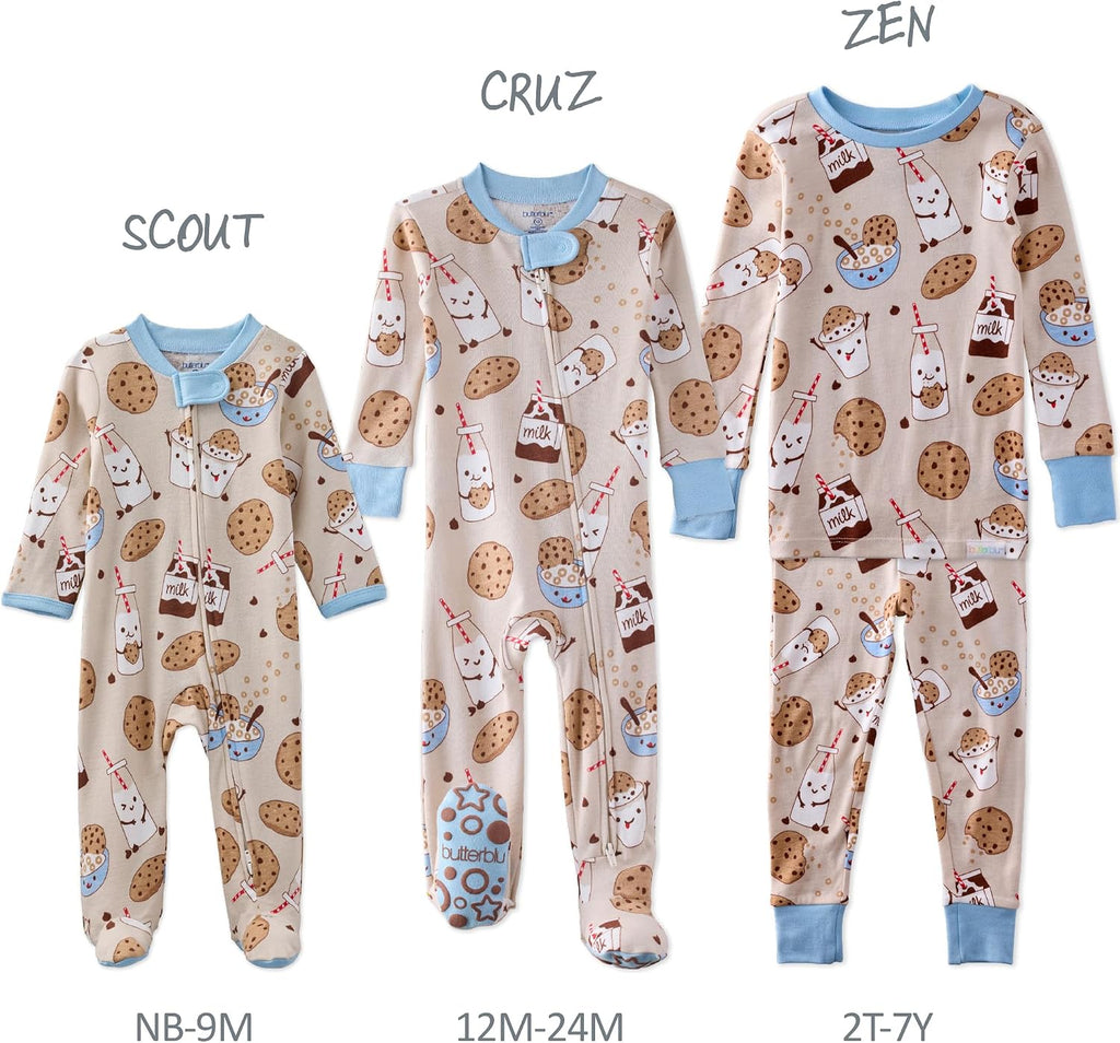 Scout Sleep & Play 100% Organic Cotton Footed Zip Front PJs