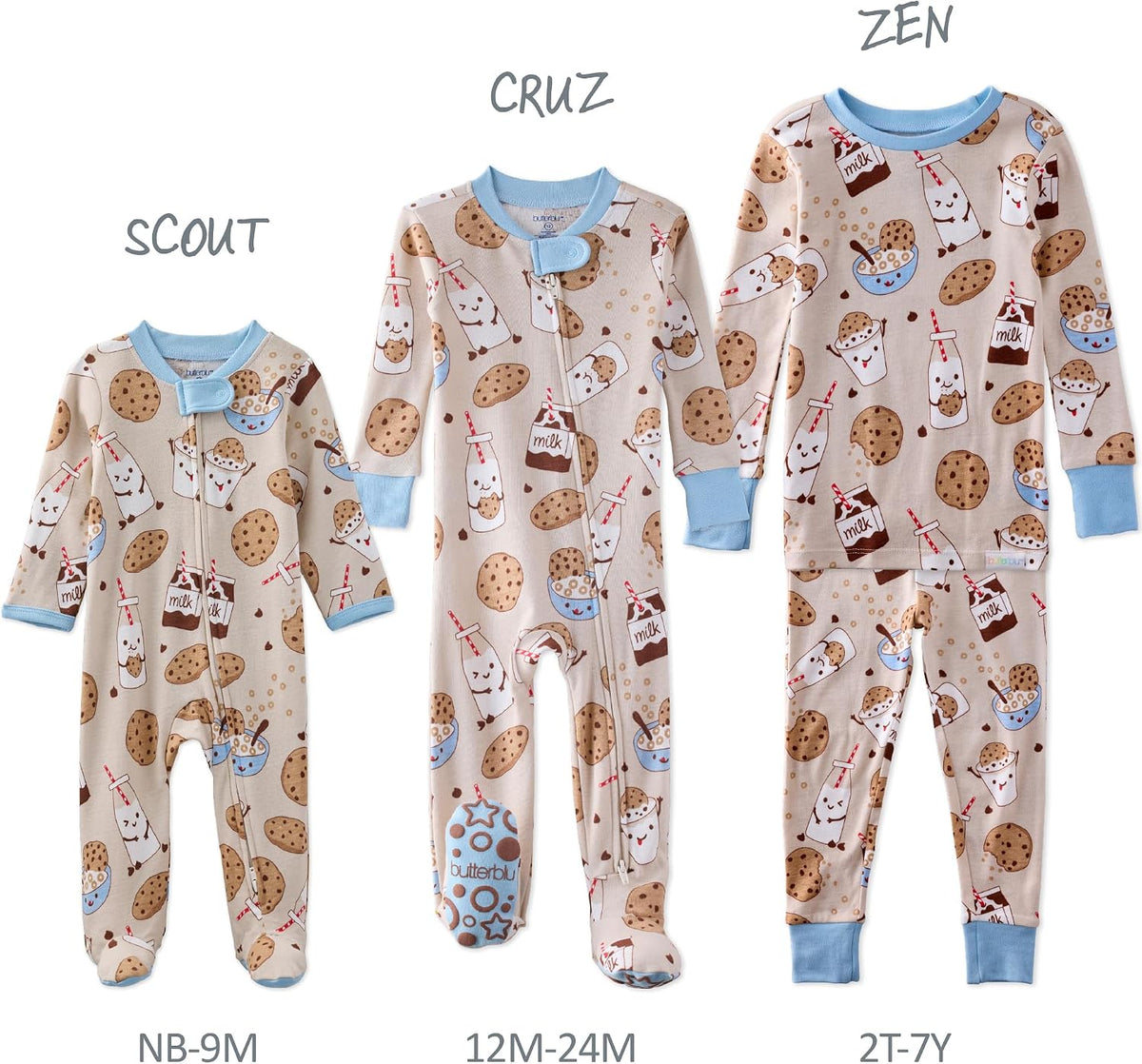 Scout Sleep & Play 100% Organic Cotton Footed Zip Front PJs