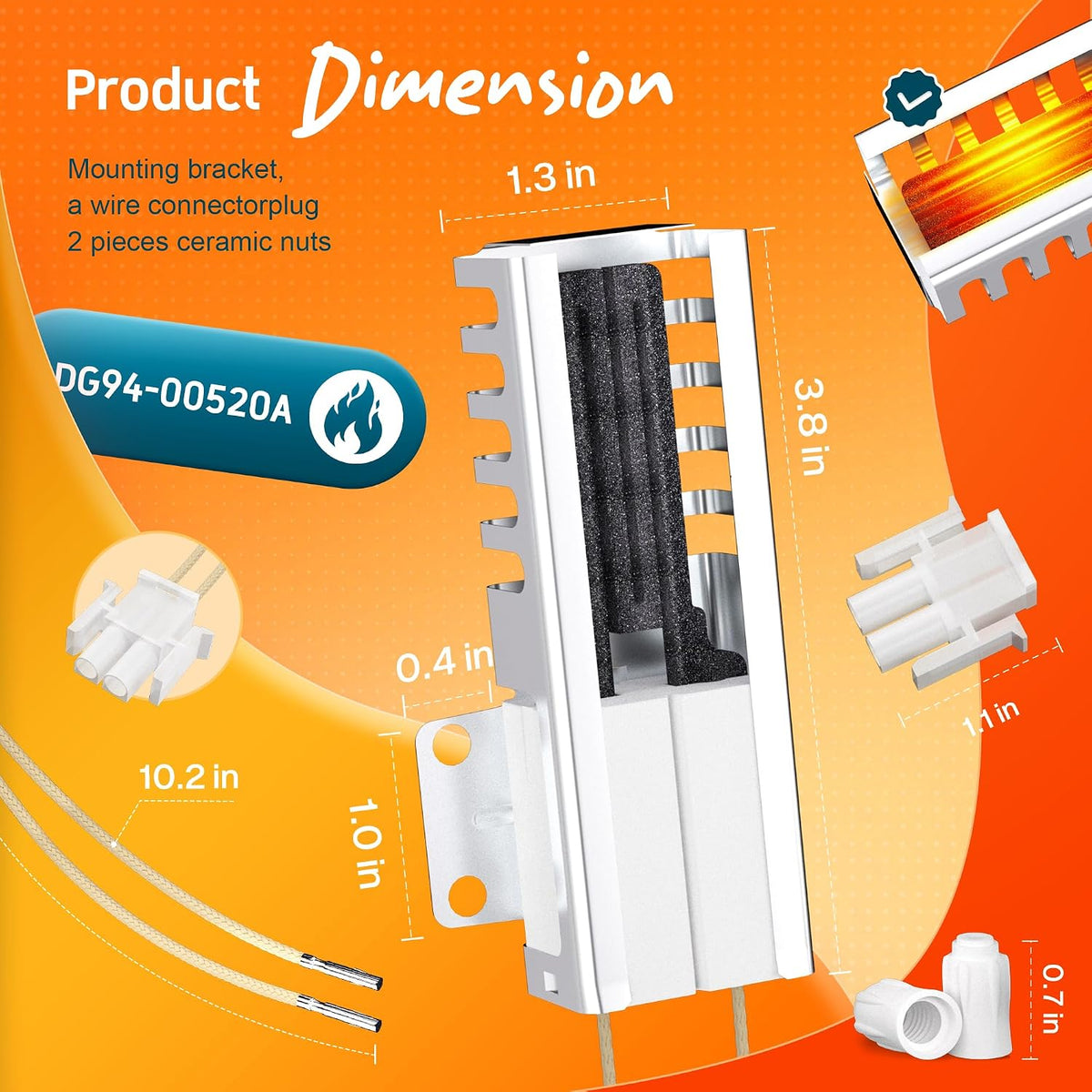 Upgraded DG94-00520A Igniter Replacement for Samsung Gas Oven