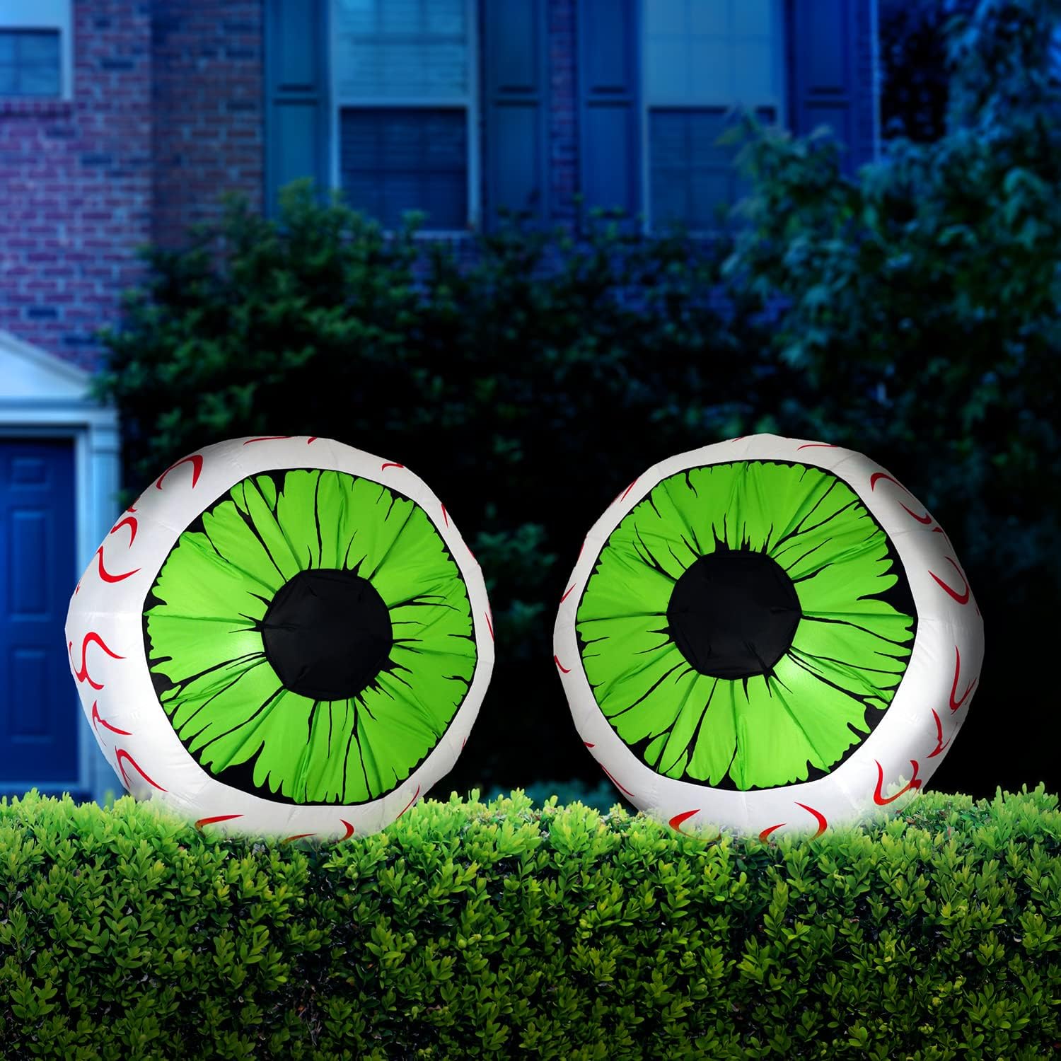 2 Pack Halloween Inflatables Large Set of Eyes Decoration Blow Ups Green Eyes for Yard 3 Ft Inflatable Halloween