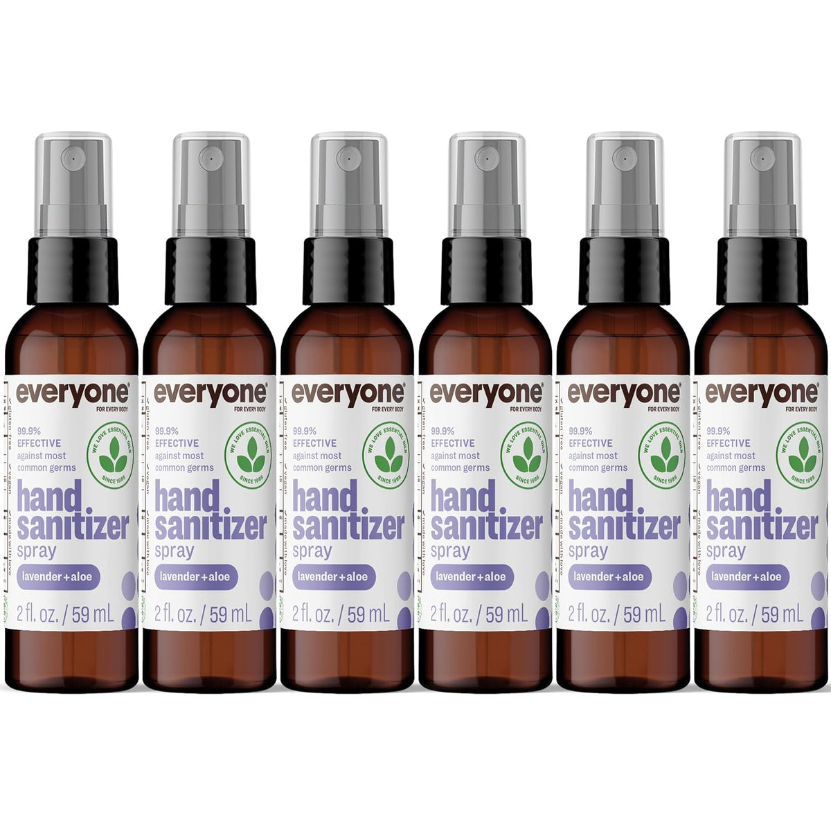Everyone Hand Sanitizer Spray, Lavender & Aloe, 2 oz 6-Pack