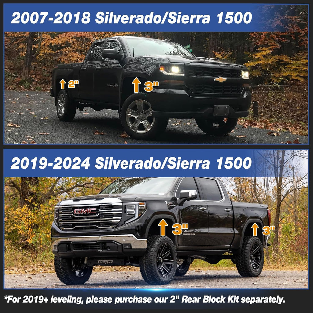 Dynofit Lift Kits for Chevy Silverado 1500, Chassis lifted 3"Front &2" Rear