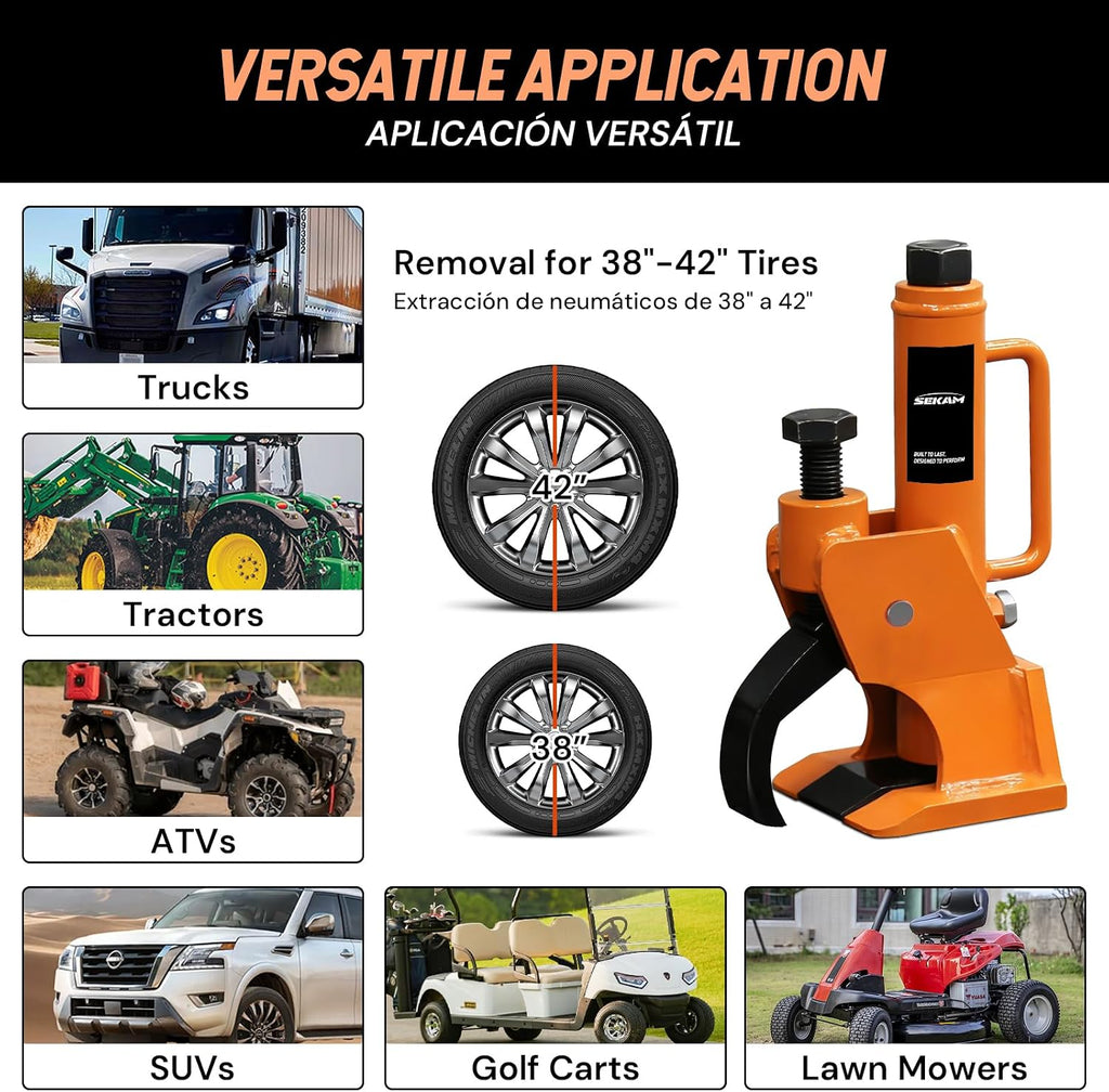 Manual Tire Bead Breaker Tool for Tires Removal, 38"-42" Tire Changer with Handle and Rubber Pad, Heavy Duty Bead