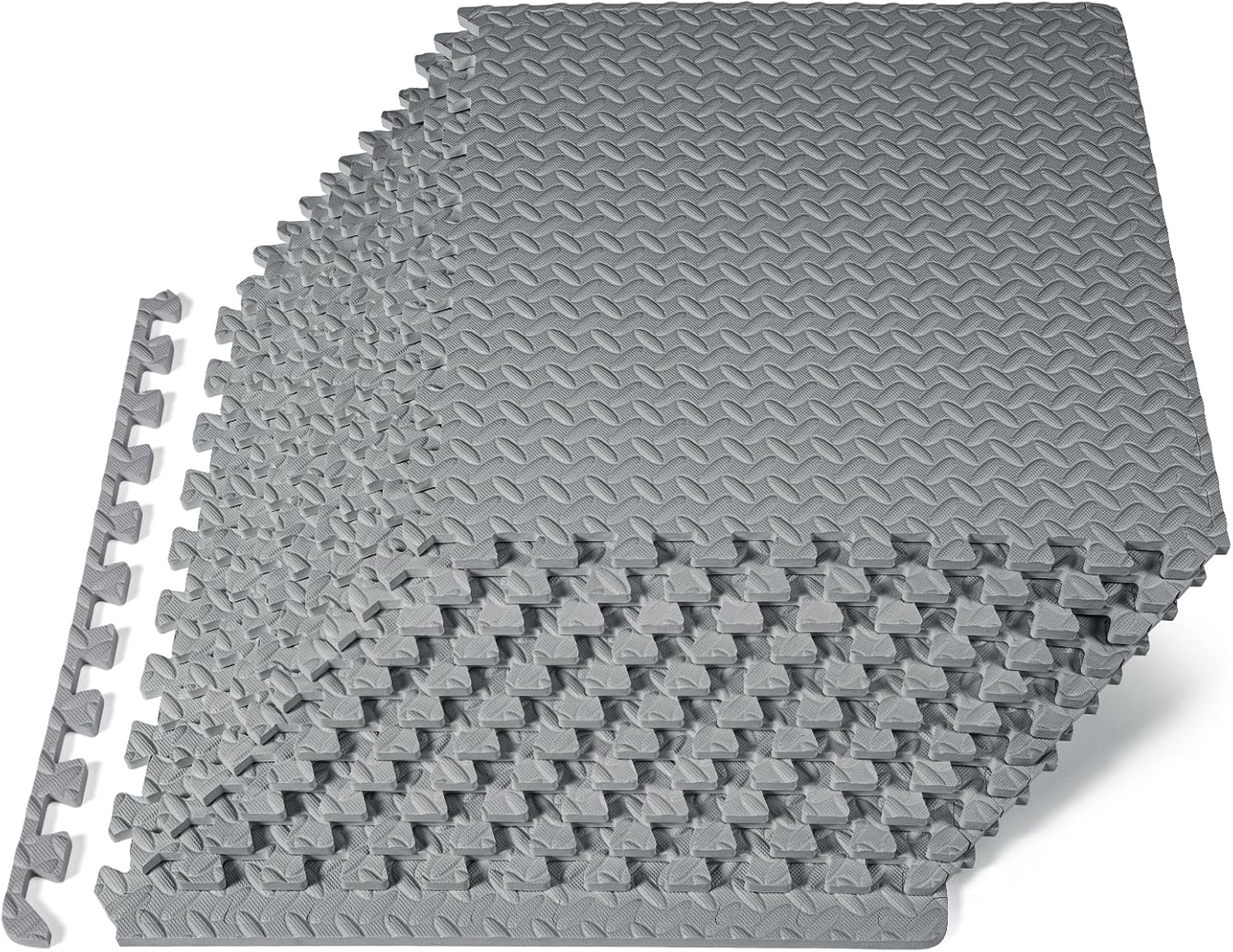Fit Exercise Puzzle Mat ½-inch, EVA Interlocking Foam Floor Tiles for Home Gym, Workout Equipment, Kids Play Areas