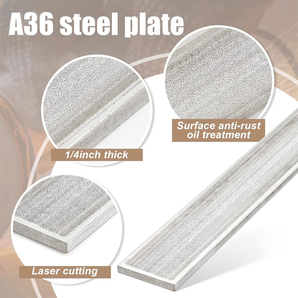 2 x 1/4 x 48 Inch Steel Flat Bar Metal Stock Hot Rolled Steel Plate Solid Plain Metal Flat Bar Stock
