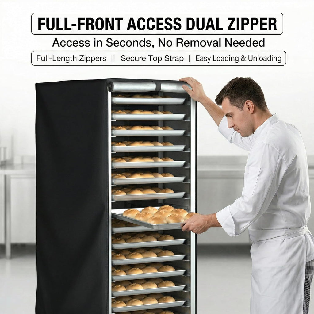 Commercial Bread Pan Rack Cover 28"x23"x64" - Black