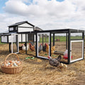 116" L Large Chicken Coop with Run for 4-6 Chickens