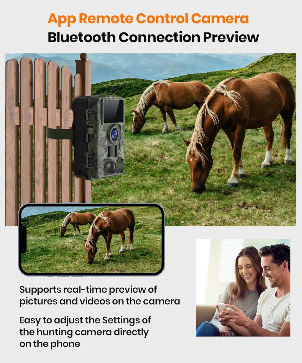 Trail Camera - 4K 48MP WiFi Game Camera with Night Vision, 0.05s Trigger Motion Activated Camera, IP66 Waterproof