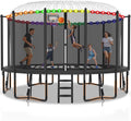 Trampoline Outdoor with Basketball Hoop and Enclosure Net, 1500LBS Backyard Heavy Duty Trampoline ASTM CPC Certified