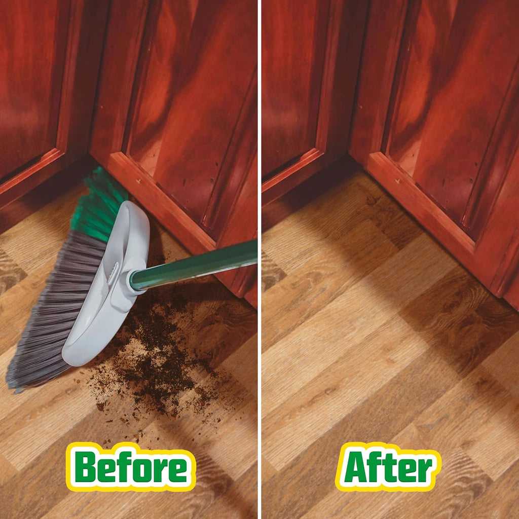 Libman FlexTech Broom with Dustpan Combo Set for Sweeping Indoor and Outdoor Floors, Pet, Dog Hair Broom, 55”
