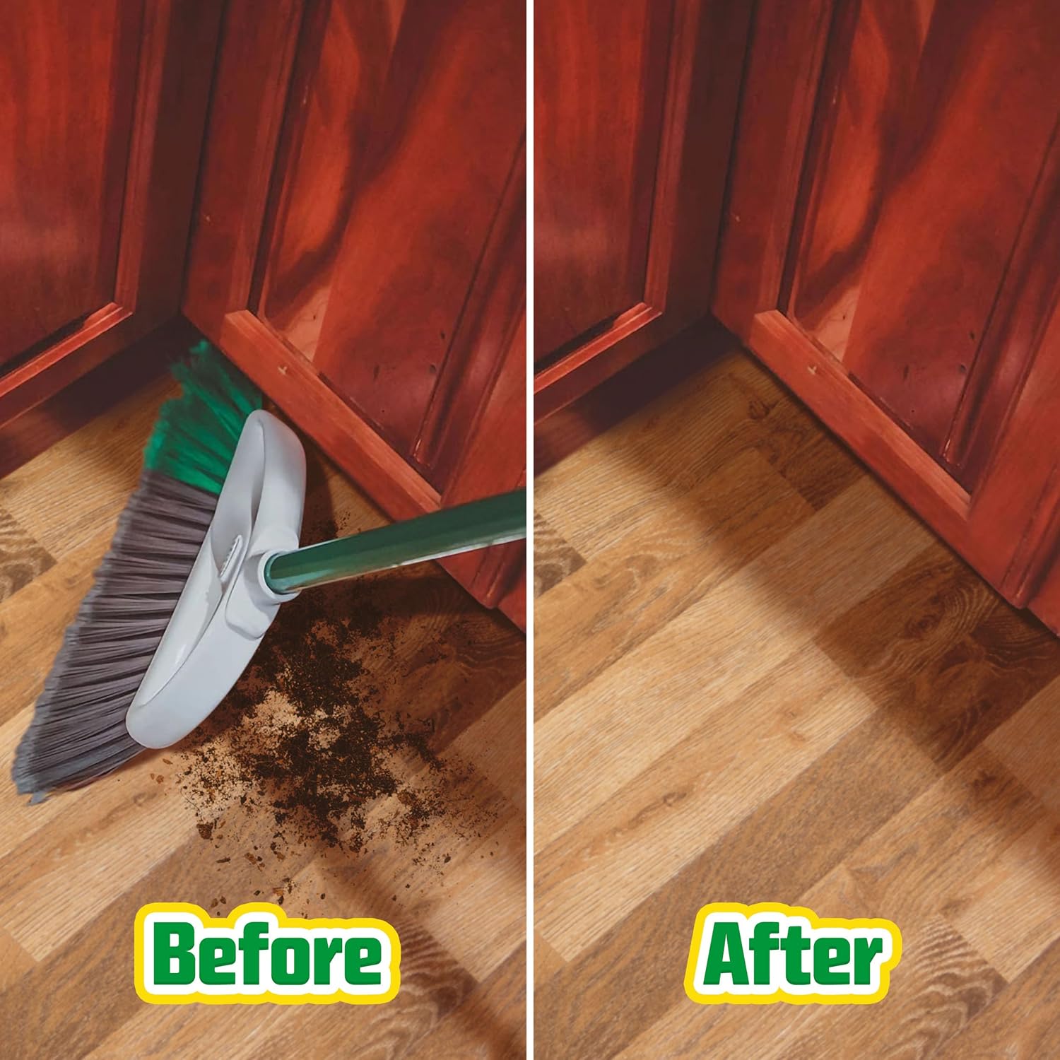 Libman FlexTech Broom with Dustpan Combo Set for Sweeping Indoor and Outdoor Floors, Pet, Dog Hair Broom, 55”