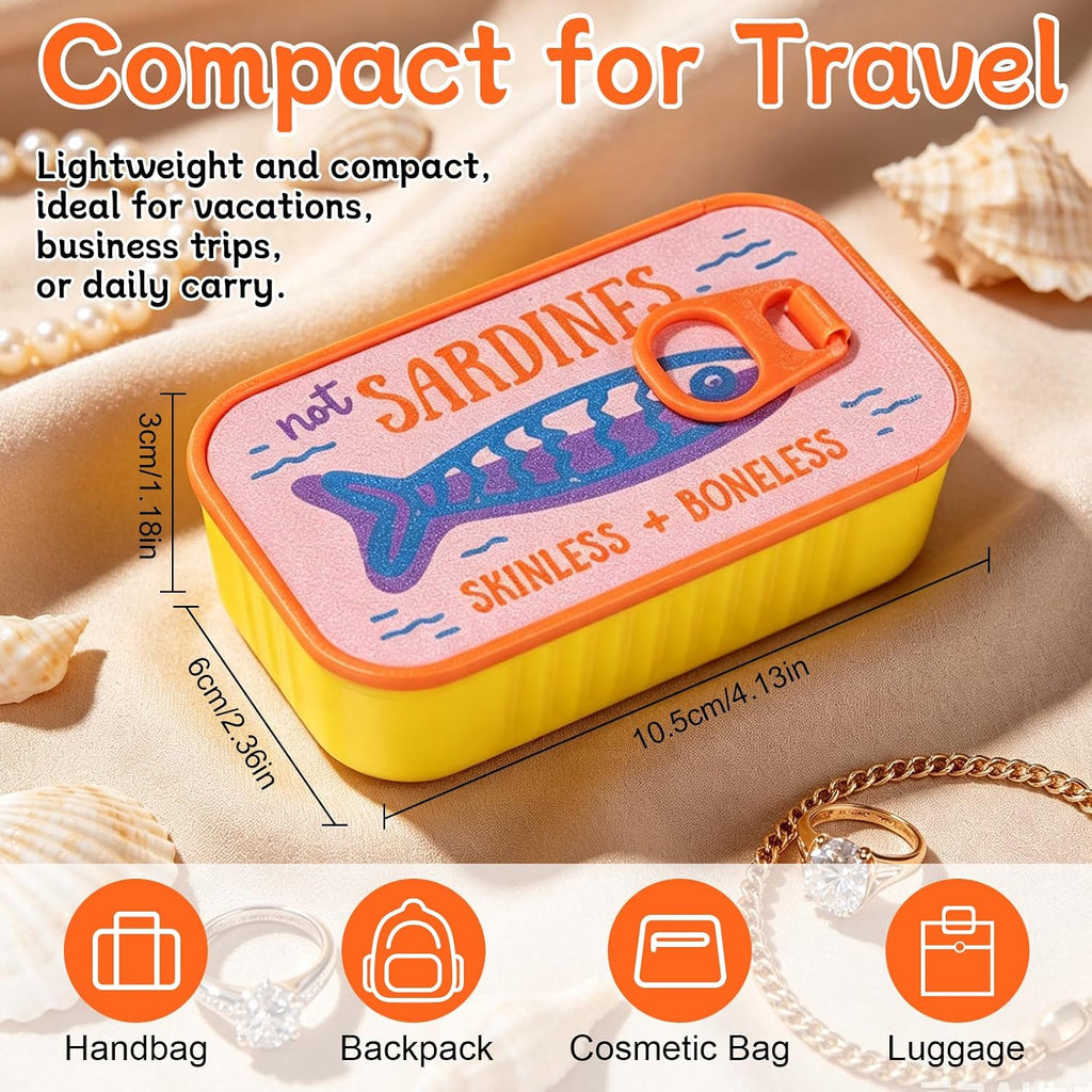 Sardine Travel Jewelry Case Portable Organizer for Earrings | Sardine Jewelry Box, Jewelry Travel Case, Portable