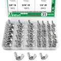 35PCS SAE Sizes Wing Nuts Assortment, 304 SS