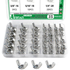 35PCS SAE Sizes Wing Nuts Assortment, 304 SS