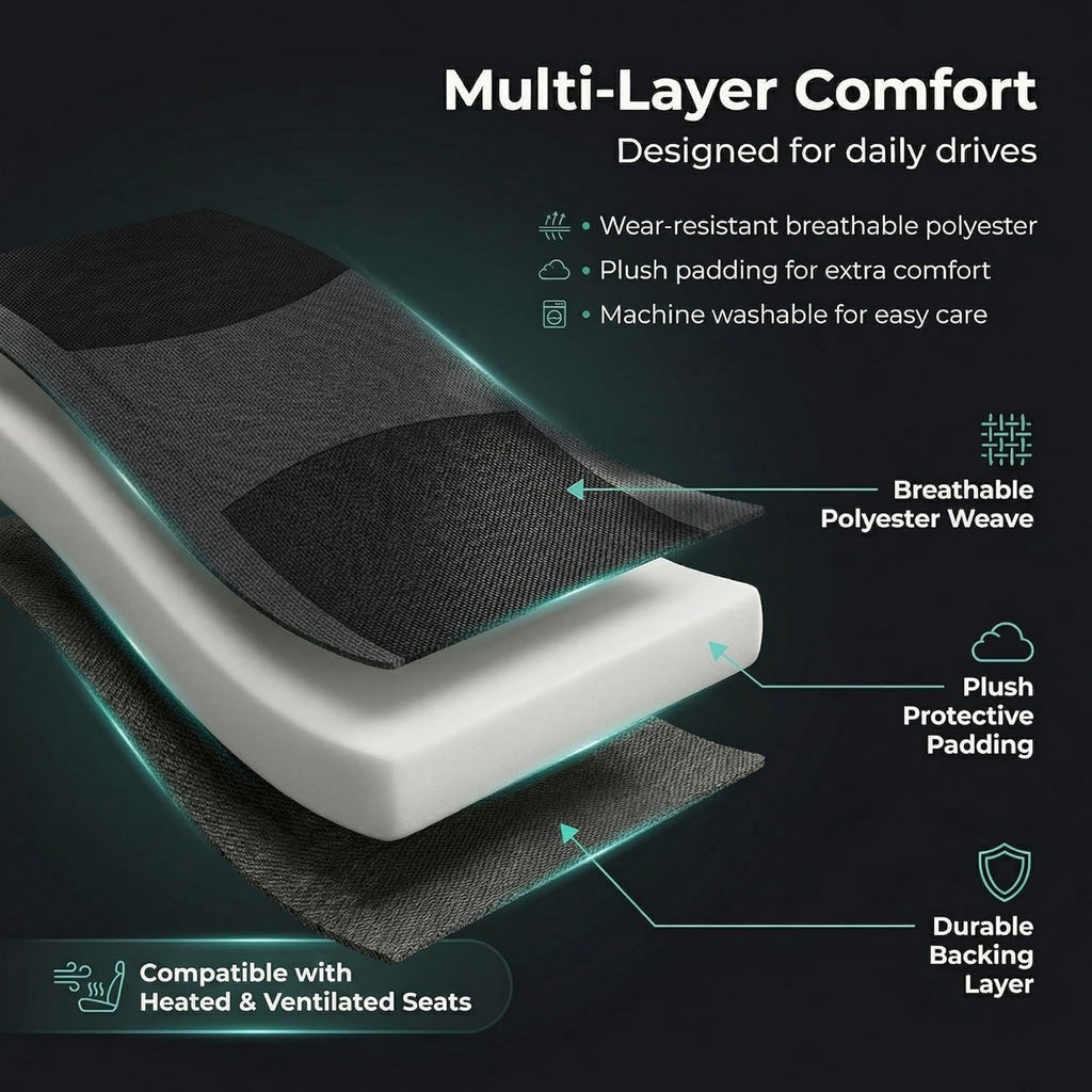 Universal Car Seat Covers Full Set for SUV Truck Sedan Vans | All-Purpose Cloth Seat Cover Set Airbag Compatible