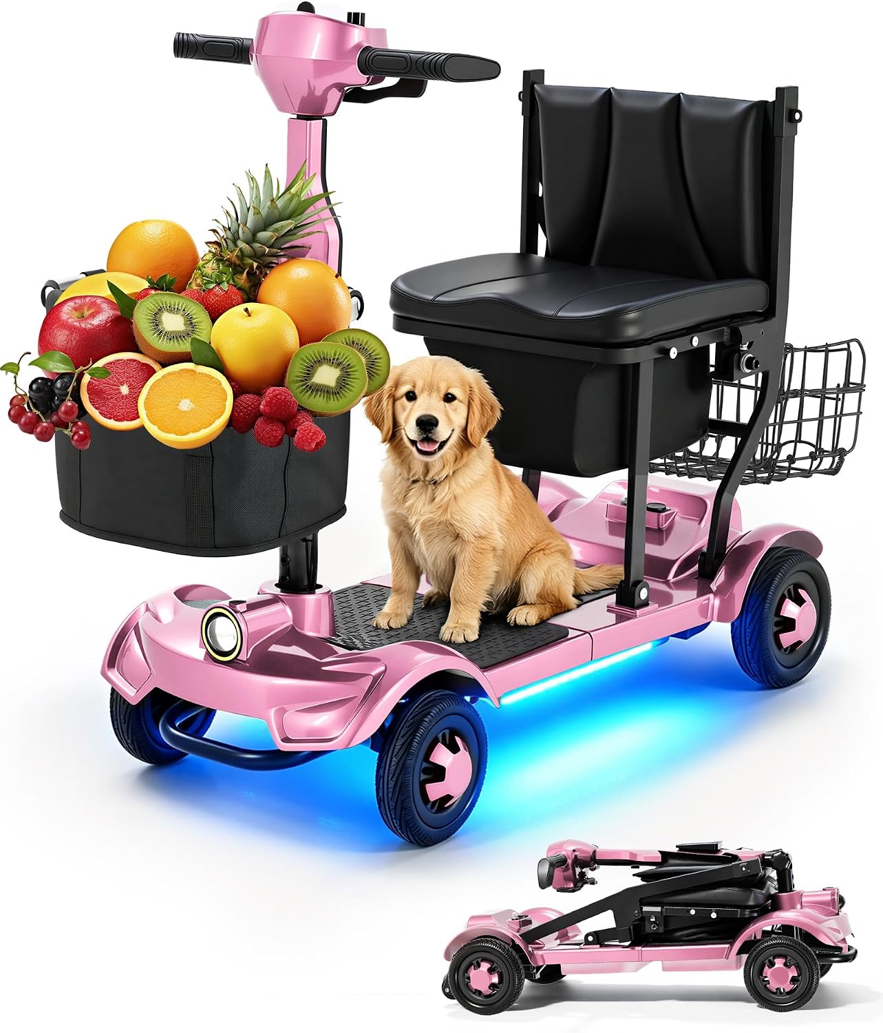 Lightweight Mobility Scooters for Seniors&Adults, Foldable 4 Wheel Scooter