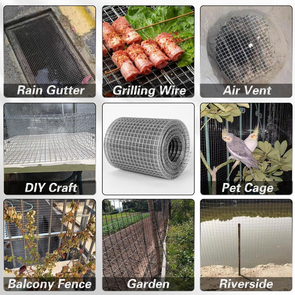 Hardware Cloth 1/4 in Galvanized Wire Mesh Roll (23 GA) Chicken Wire Fence Roll for Chicken Pen/coop Fences, Screen