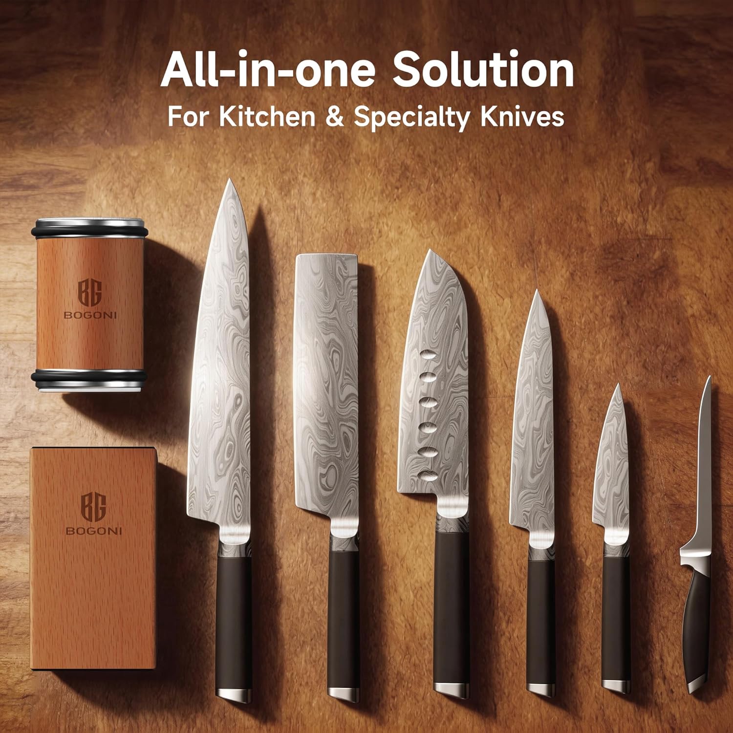 Rolling Knife Sharpener, Diamond & Ceramic Disc, 15° & 20° Magnetic Angle, Fast & Safe for Any Hardness, Sharpening