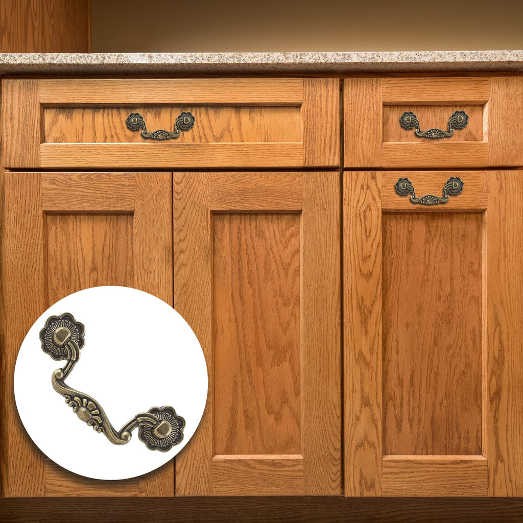 6 Pcs 3 Inch Bail Handle Drop Pulls Vintage Drop Bail Drawer Pulls