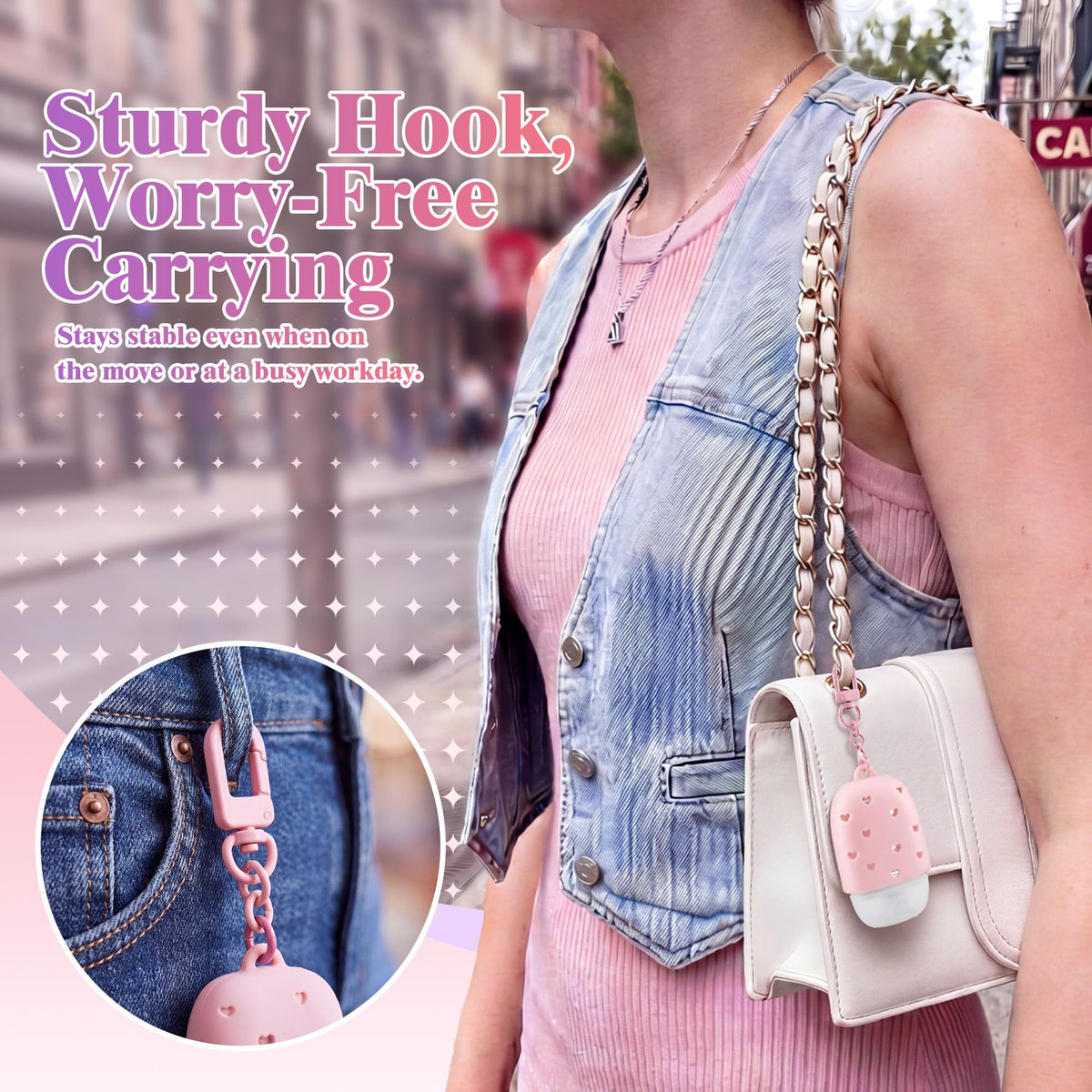 Pink and Purple 2 Pack Cute & Stylish Hand Sanitizer Holders