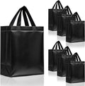 Set of 30 Reusable Medium Black Gift Bags with Handles in Bulk