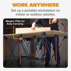 Centipede 4x4 Foot Portable Work Bench Folding Work Table for Garage