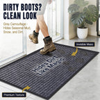 Commercial Floor Mat 2Pcs 3'x5' Grey Heavy Duty Rubber Entrance Rug