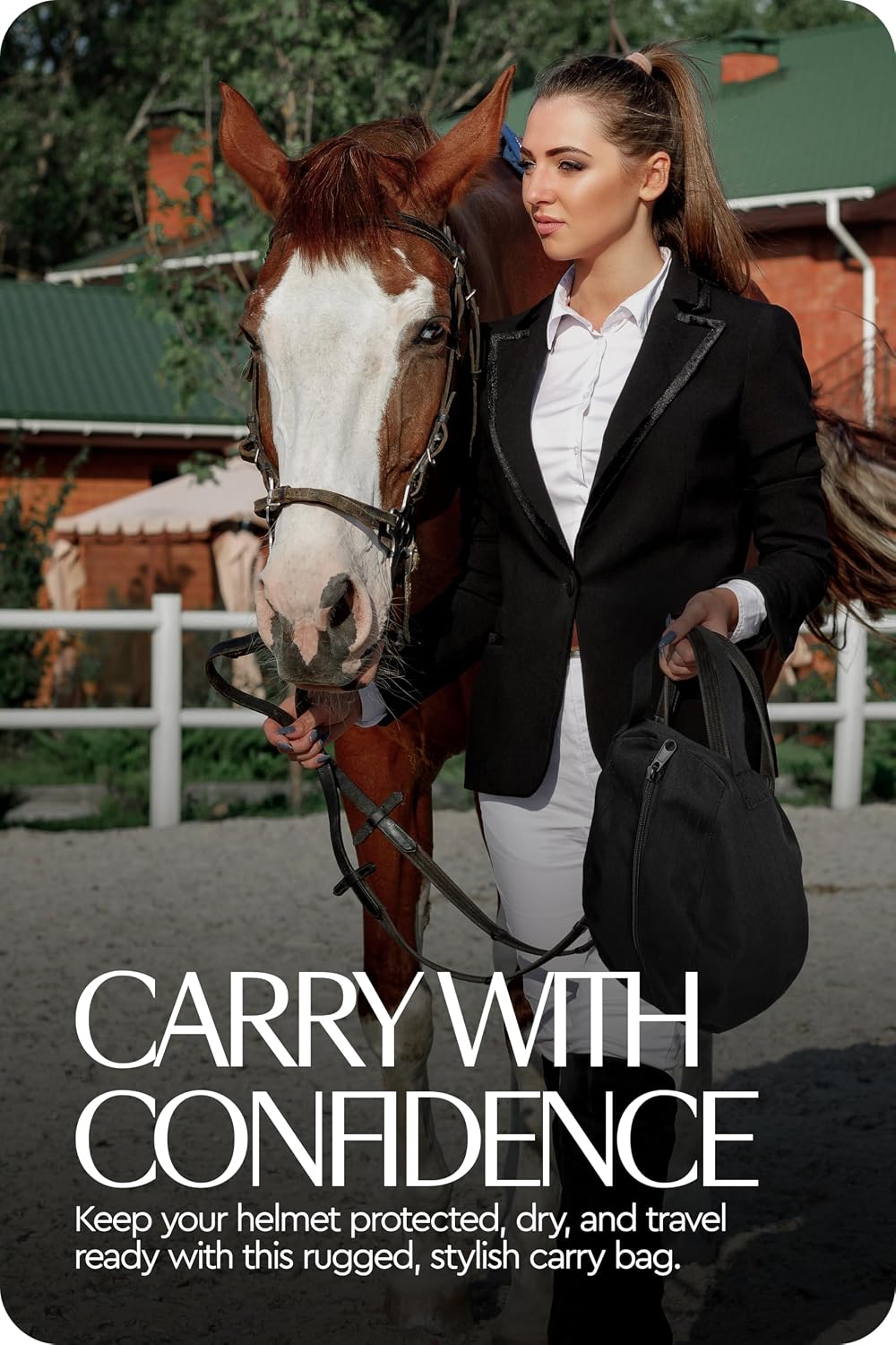 Waterproof Nylon Equestrian Helmet Bag, Durable Ripstop Design