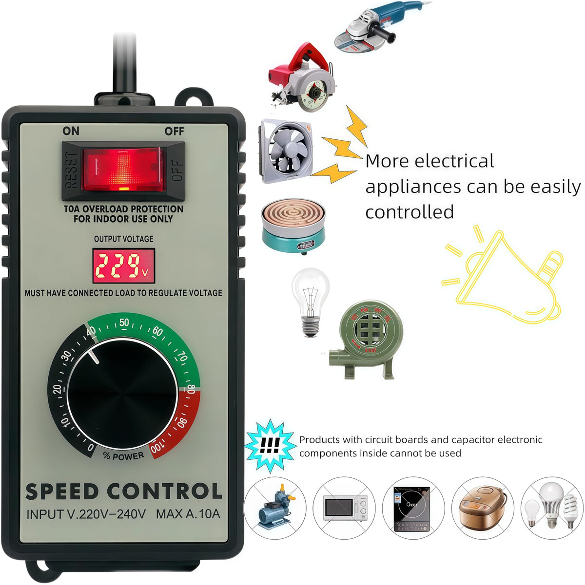 TKXEC 4000W AC 110v Fan Motor Speed Controller