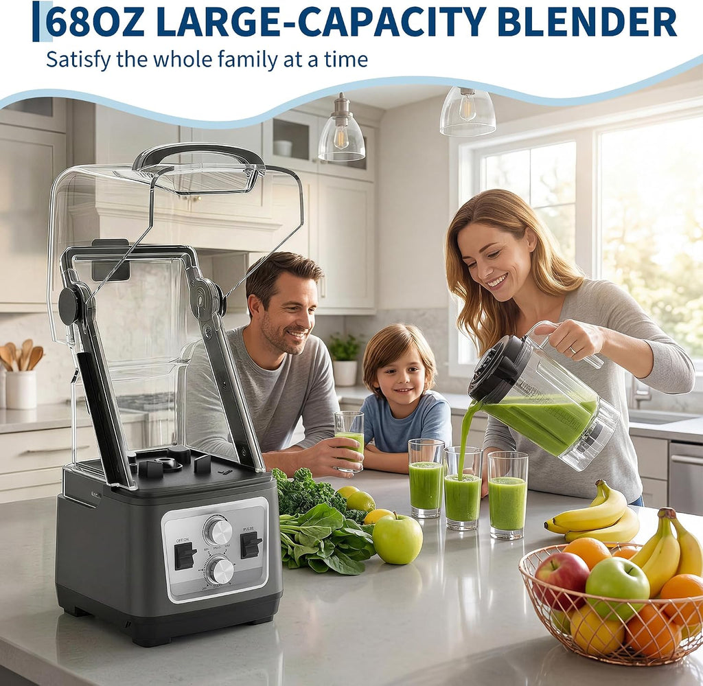 Commercial Blender 68oz 2200W, 28000RPM Professional Blender