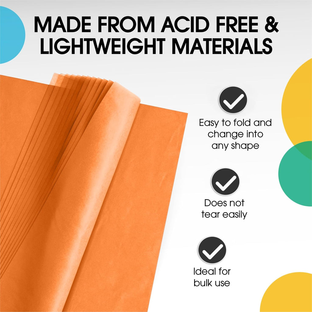 Orange Tissue Paper for Gift Bags 15" X 20" 480 Sheets