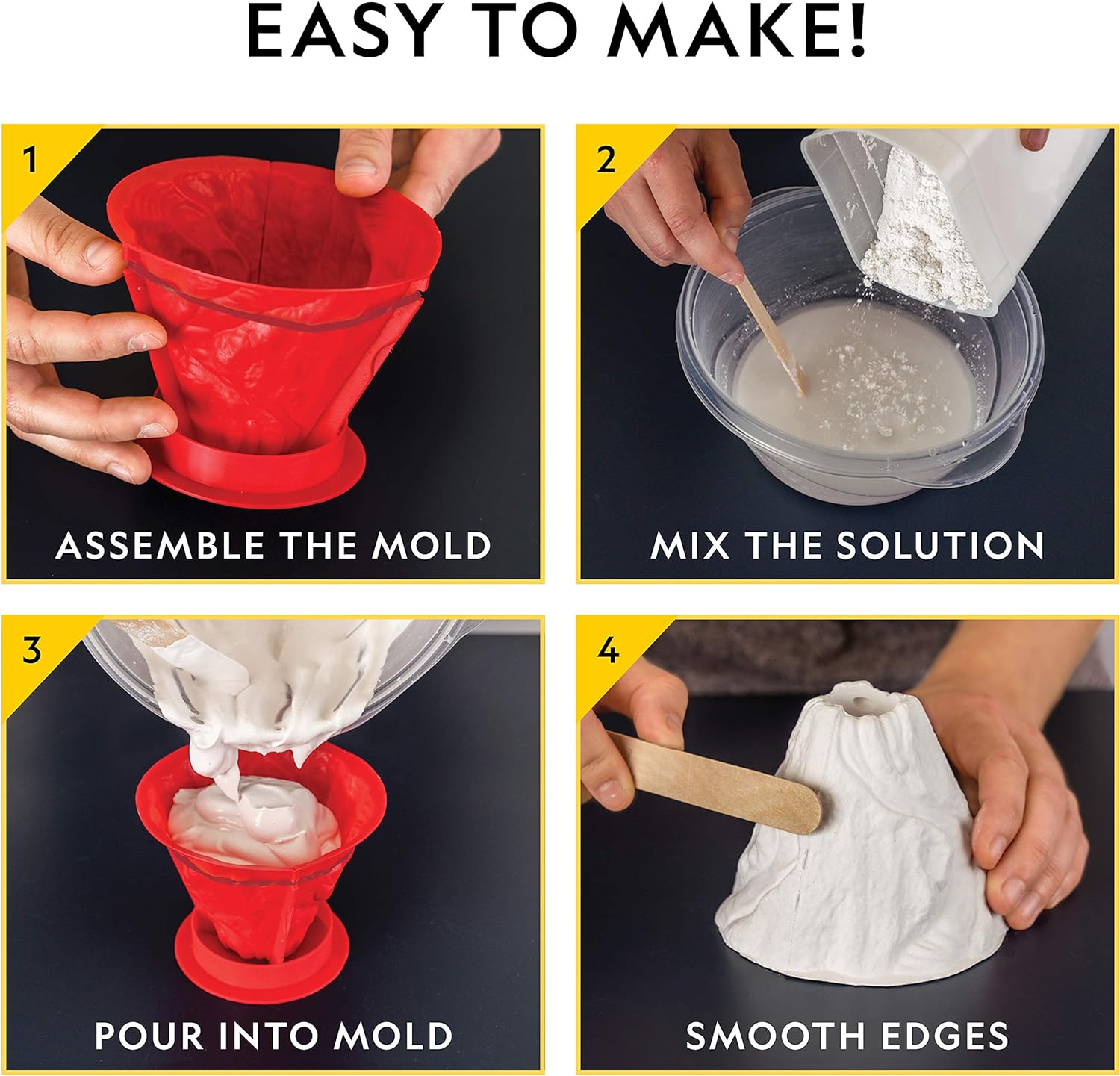 National Geographic Ultimate Volcano Science Kit for Kids Ages 8-12 | 3X More Eruptions, Pop Crystals with Exciting