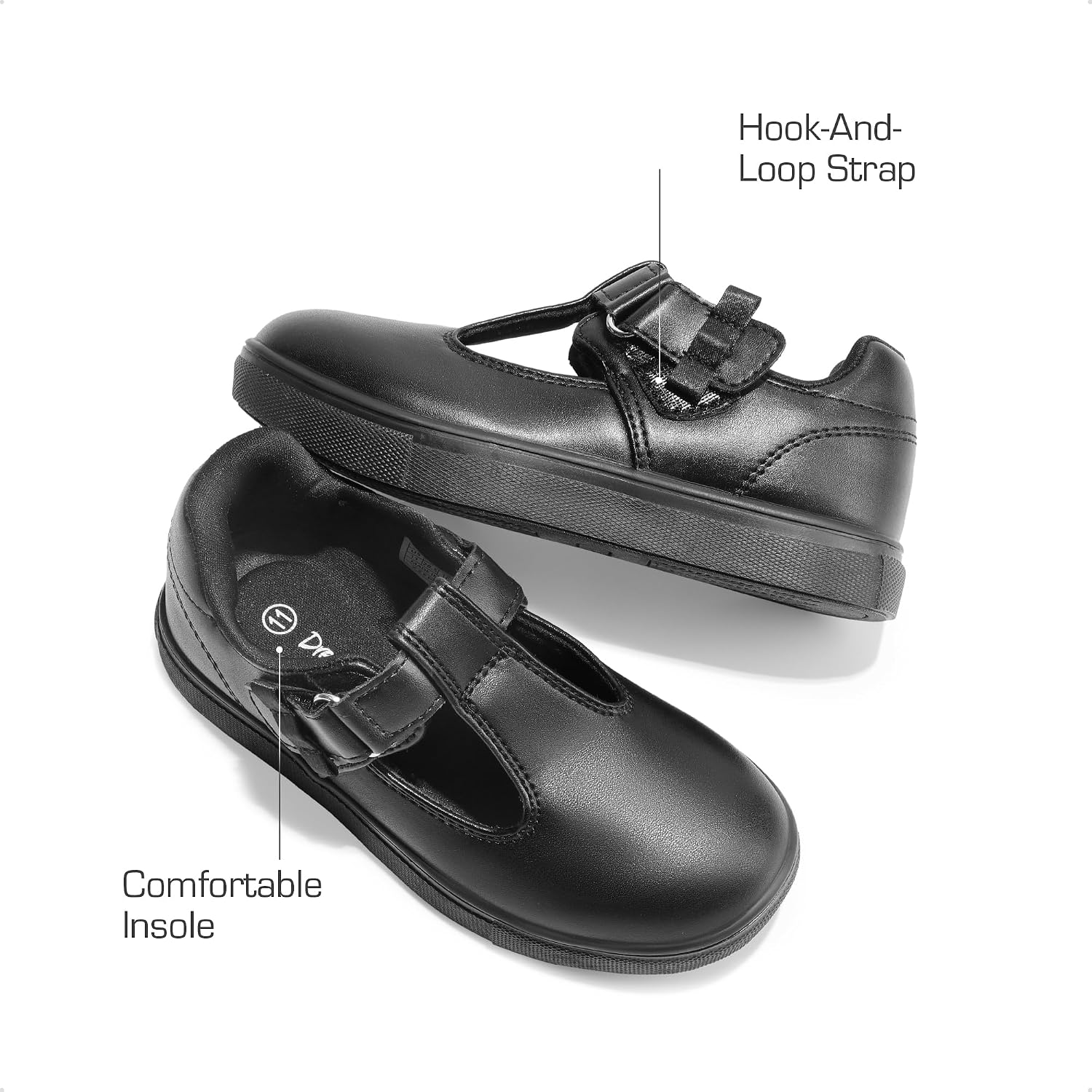 Girls Mary Jane Toddler School Shoes | Girl Uniform Arch Support T-strap Sneakers Dress Flats for Casual Daily Wear