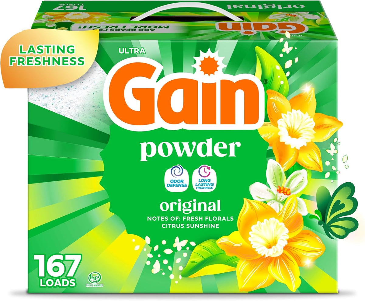 Powder Laundry Detergent, Original Scent, 167 Loads, 154 OZ