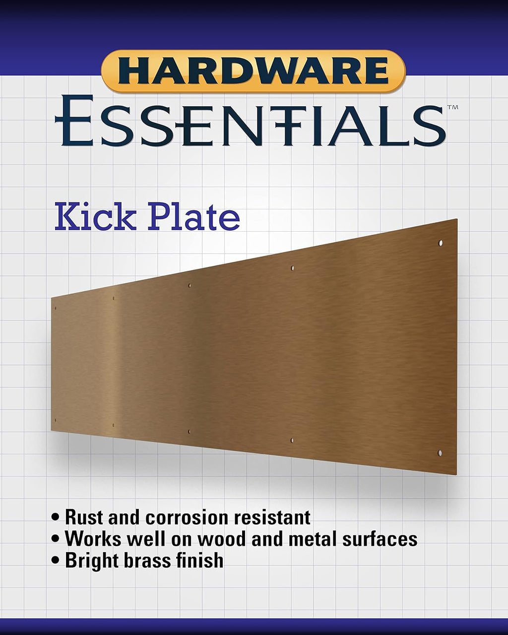 Door Kick Plate 8in x 34in, 1 Count, Antique Brass | Aluminum, scratch-resistant door protector plate