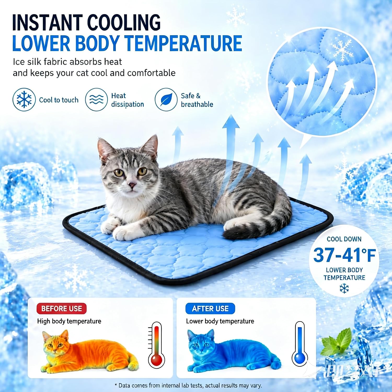Cat Window Perch, Cooling Window Cat Bed with Reversible Ice Silk Mat, Foldable Pet Perch Hammock with Sturdy Wooden