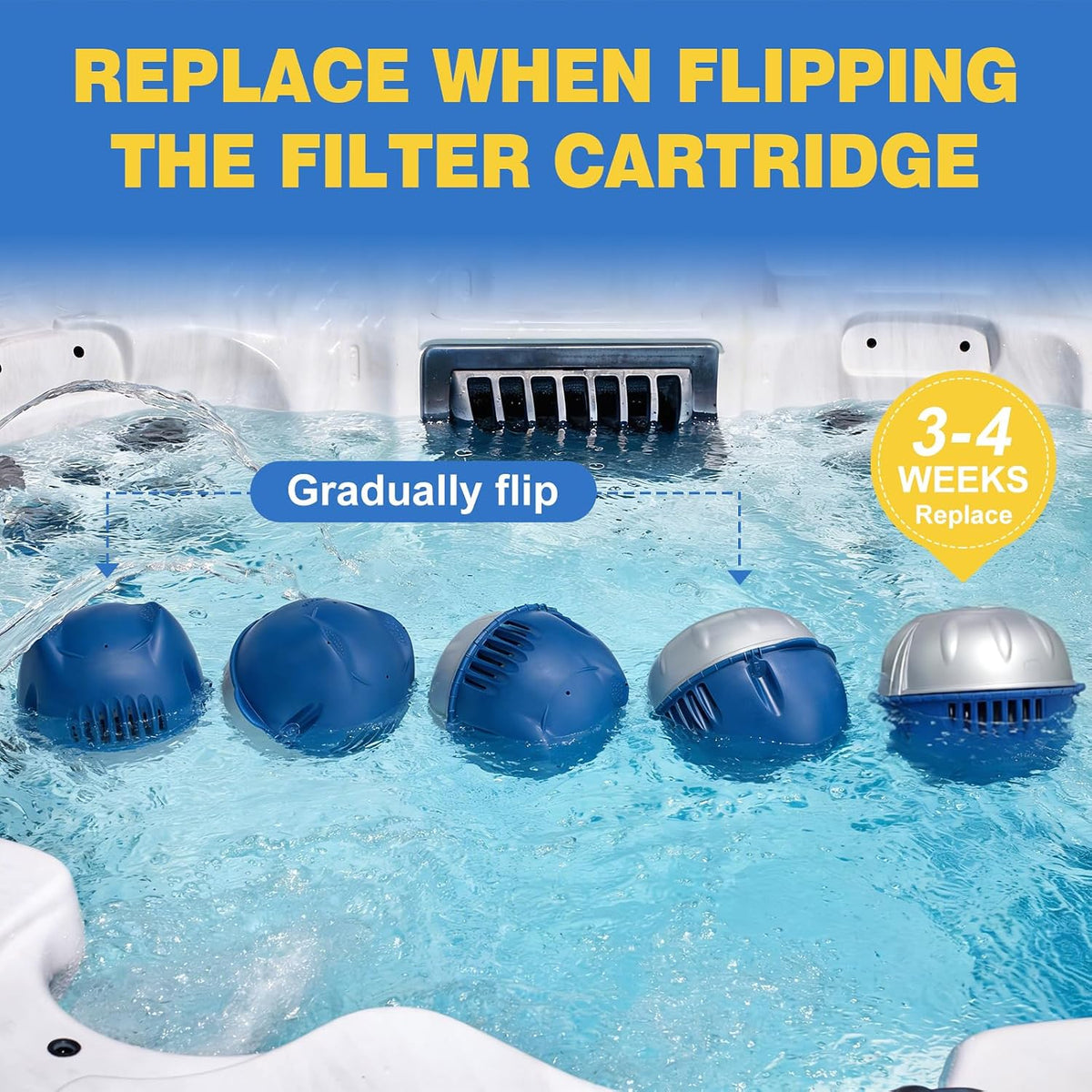 8-Pack Replacement Cartridges Hot Tub for Frog Ease Floating System