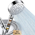 Filtered Shower Head with Handheld, High Pressure Shower Filter Head | ALL METAL, 6 Spray, Anti-clog Nozzles