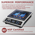Portable Induction Cooktop Enhanced Version, One-Click Max Power 1800W Large Heating Coil Burner, Precise Temperature
