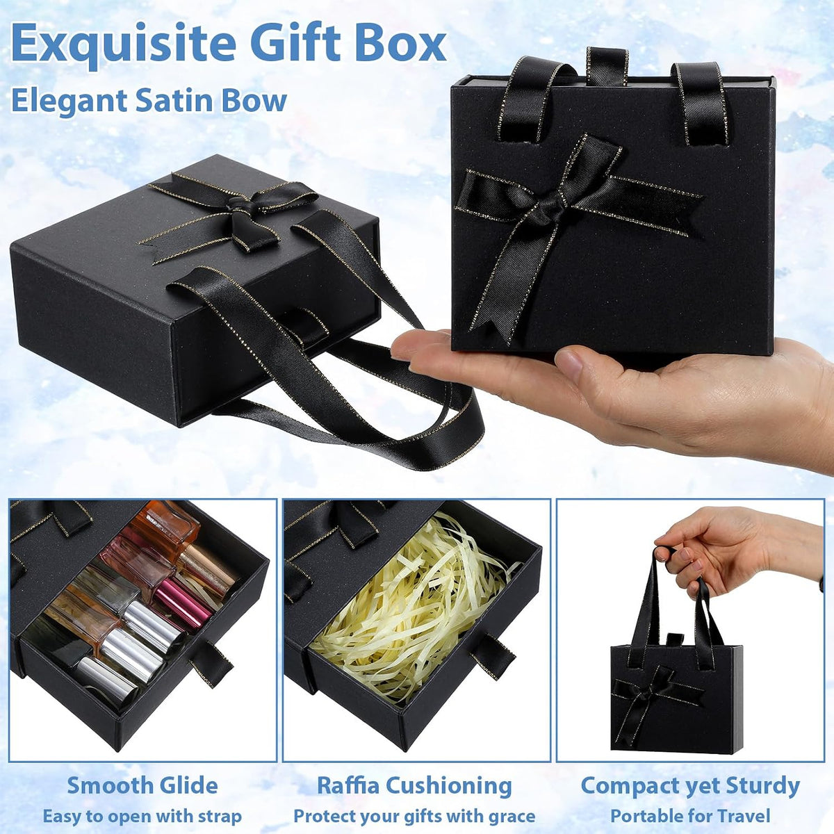 4.7x3.9x2 Inch Mini Empty Drawer Small Gift Boxes with Bow Ribbon