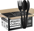 1000 Count Black Plastic Silverware Set Disposable Cutlery