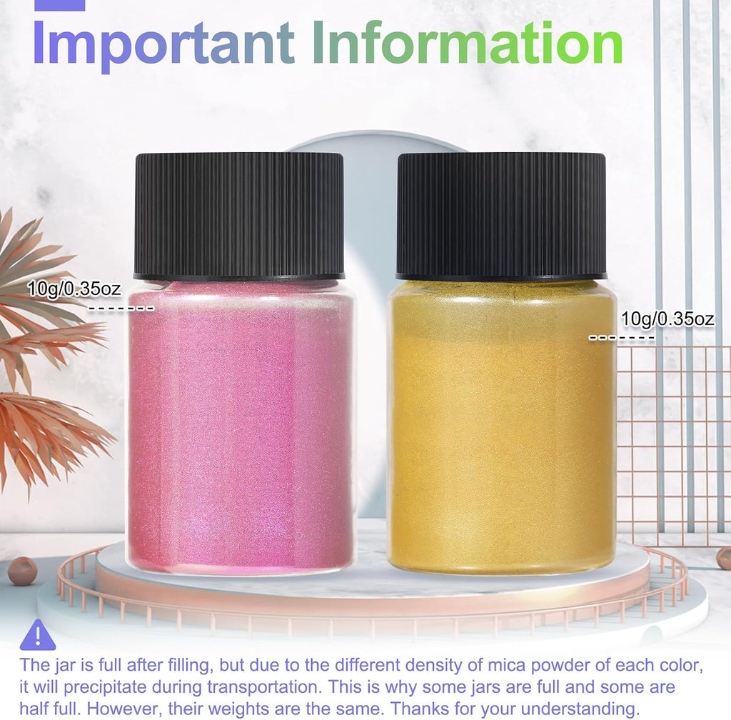 Mica Powder - 81 Colors - 10g/Bottle of Natural Pigment Powder | for Epoxy Resin，Soap Making，Candle Making,Car