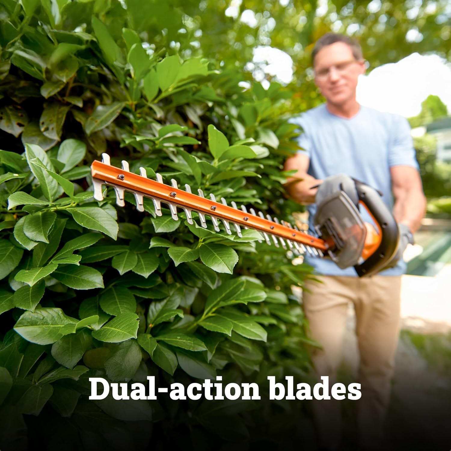 Cordless Hedge Trimmer, 20V 22" Bush Trimmer, WG261.9 | Battery & Charger Not Included; dual-action blades;